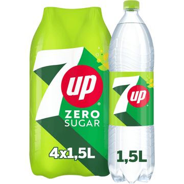 7UP Zero Sugar Refreshing Lemon & Lime Taste 4 x 1,5 L