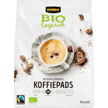Jumbo Biologisch Medium Gebrande Koffiepads 36 Stuks