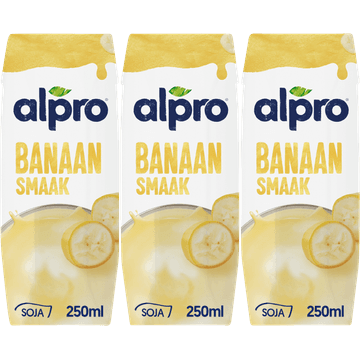 Alpro Sojadrink Banaan Houdbaar 3 x 250 ml