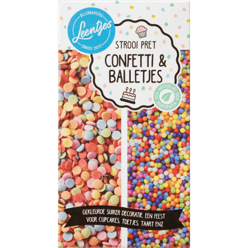 Leentjes Strooi Pret Confetti & Balletjes 120 g