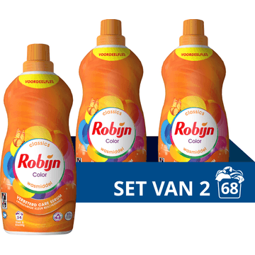 Robijn Klein & Krachtig Classics Vloeibaar Wasmiddel Color 2 x 34 wasbeurten