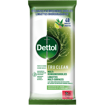 Dettol Tru Clean Multi-Reinigingsdoekjes Eucalyptus en Limoen 48 Doekjes