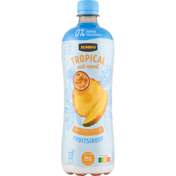 Jumbo Fruitsiroop Tropical met Appel 0% Suiker Toegevoegd 750ML