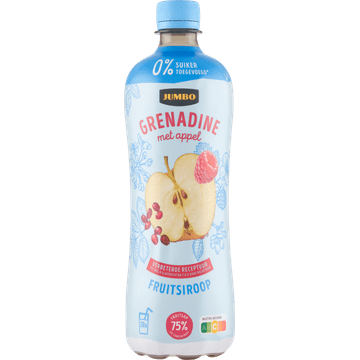 Jumbo Fruitsiroop Grenadine met Appel 0% Suiker toegevoegd 750ML