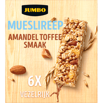 Jumbo Mueslireep Amandel Toffee Smaak 6 Stuks