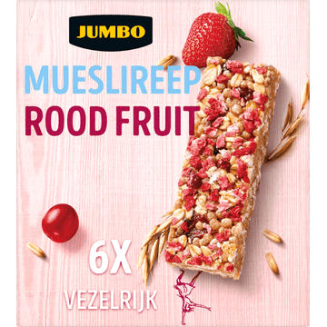 Jumbo Mueslireep Rood Fruit 6 Stuks