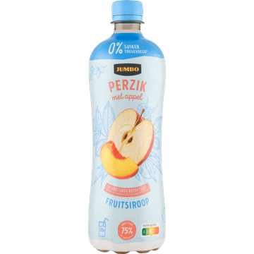 Jumbo Fruitsiroop Perzik met Appel 0% Suiker Toegevoegd 750ML