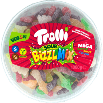 Trolli Sour Bizzl Mix Fruitgom 1000 g