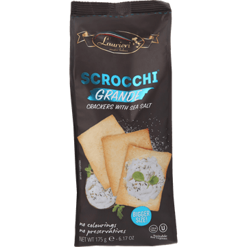 Laurieri Scrocchi Grande Crackers with Sea Salt 175 g