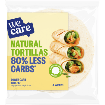 WeCare Lower Carb Natural Tortillas 4 x 40 g