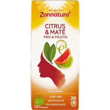Zonnatura Biologische Citrus & Maté Infusie - Fris & Fruitig 20 Zakjes 34 g