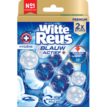 Witte Reus Toiletblok Blauw Actief Hygiene 2x 50g