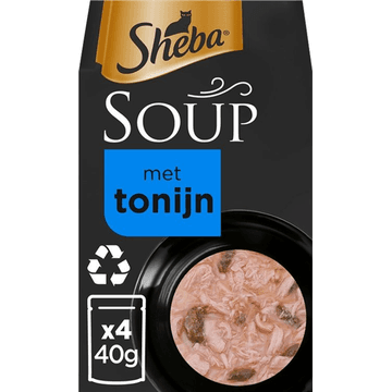 Sheba Soup Tonijn Kattenvoer 4 x 40 g