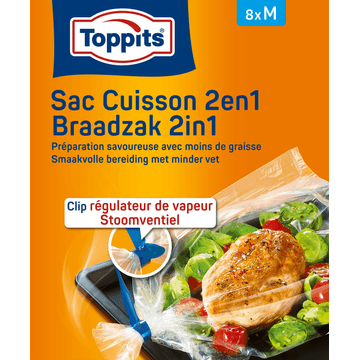 Toppits Braadzak 2in1 M 8 Stuks