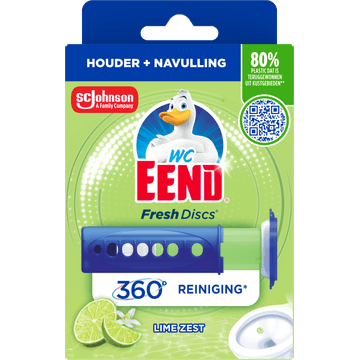 WC Eend Fresh Discs Lime Zest Houder + Navulling 36 ml