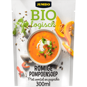 Jumbo Biologisch Romige Pompoensoep met Wortel & Paprika 300ML