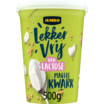 Jumbo Lekker Vrij van Lactose Magere Kwark 500 g