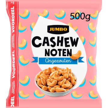 Jumbo Cashewnoten Ongezouten Voordeelverpakking 500 g