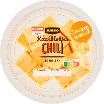 Jumbo Kaasblokjes Chili Jong 45+ 100 g