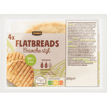 Jumbo Flatbreads Brioche Stijl 4 Stuks