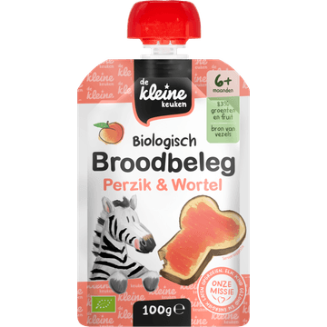 De Kleine Keuken Biologisch Broodbeleg Perzik & Wortel 6+ Maanden 100 g