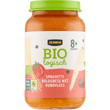 Jumbo Biologisch Babyvoeding Spaghetti Bolognese met Rundvlees 8+ Maanden 220 g