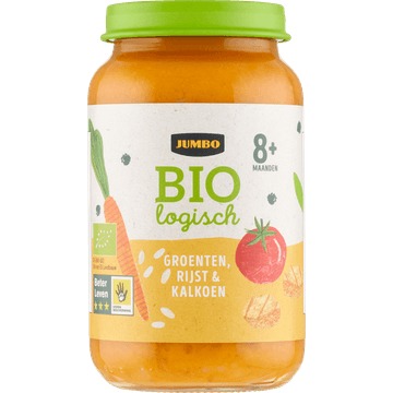 Jumbo Biologisch Babyvoeding Groenten Rijst & Kalkoen 8+ Maanden 220 g