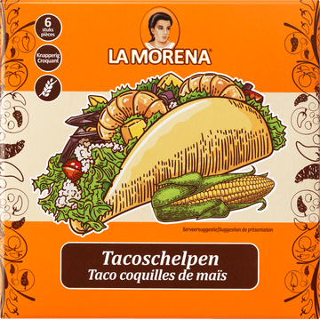 La Morena Taco Schelpen Naturel 6 Stuks