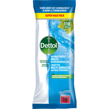 Dettol Multi-Reinigingsdoekjes Power & Fresh Oceaanfris 110 Stuks