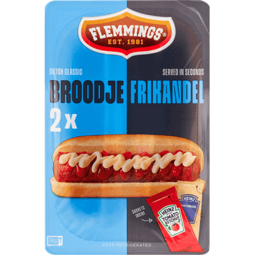 Flemmings Dutch Classic Broodje Frikandel 2 Stuks 217,5 g