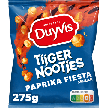 Duyvis Tijgernootjes Fiesta Paprika Pinda Noten 275 gr