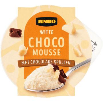Jumbo Witte Chocolade Mousse met Witte- en Pure Chocoladekrullen 75 g