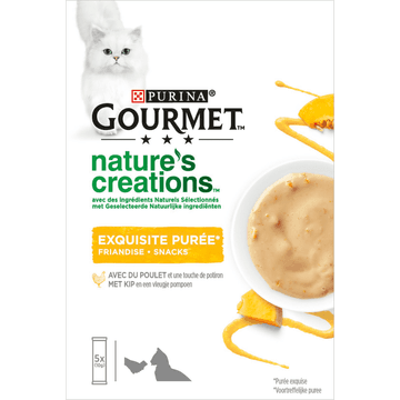 Gourmet Nature's Creations Puree Kattensnacks met Kip en Pompoen