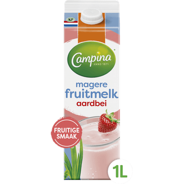 Campina Magere Fruitmelk Aardbei 1 L
