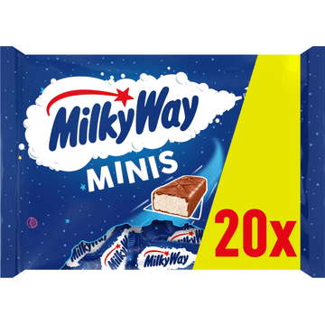 Milky Way Minis luchtige chocolade repen uitdeelzak 333g