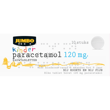 Jumbo Kinderparacetamol 120mg kauwtablet