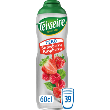 Teisseire Zero Suiker Aardbei Framboos siroop 60 cl