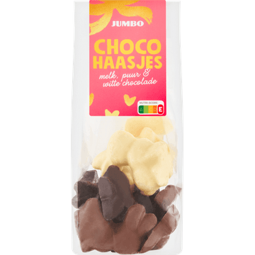 Jumbo Choco Haasjes Melk, Puur & Witte Chocolade 150 g