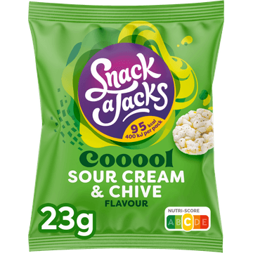 Snack A Jacks Crispies Sour Cream & Chive Rijstwafels 23 gr