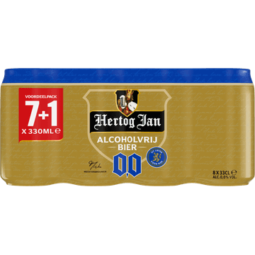 Hertog Jan Alcoholvrij Bier Voordeelpack Blikken 7+1 x 330 ml