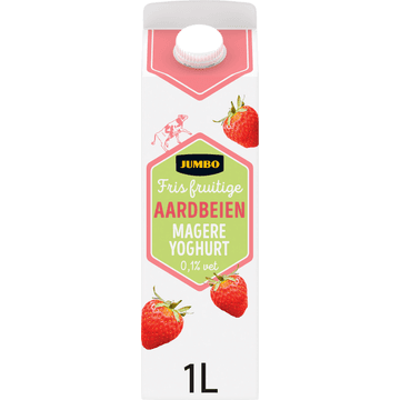Jumbo Fris Fruitige Aardbeien Magere Yoghurt 0,1% Vet 1 L