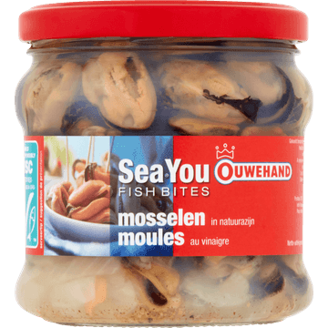 Ouwehand Sea You Fish Bites Mosselen in Natuurazijn 355 g