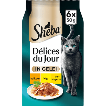 Sheba Kattenvoer Délices du Jour - Gevogelte Selectie in gelei Natvoer - 6 x 50 g