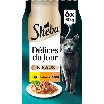 Sheba Kattenvoer Délices du Jour - Gevogelte Selectie in saus Natvoer - 6 x 50 g