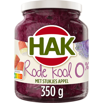 Hak Rode Kool 0% met Stukjes Appel 350 g