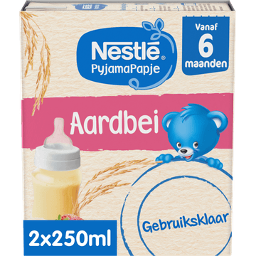 Nestlé PyjamaPapje® Aardbei 6+ maanden baby pap 2 x 250 ml