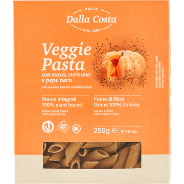 Dalla Costa Veggie Pasta with Pumpkin, Turmeric and Black Pepper 250 g