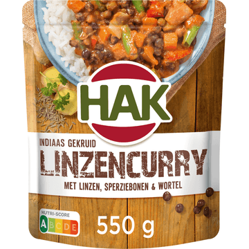 Hak Indiaas Gekruid Linzen Curryschotel 550g