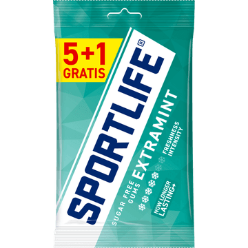 Sportlife Suikervrije Gums Extramint 5 + 1 Gratis x 18 g