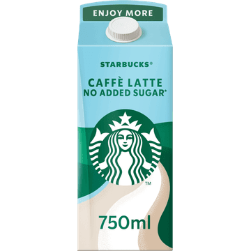 Starbucks® Multiserve Caffe Latte No Added Sugar IJskoffie 750ml